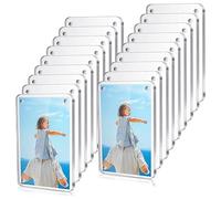 Cpolebev 18 Pièces Cadre Magnétique pour Réfrigérateur en Acrylique, Cadre Photo, Mini Cadre Photo Magnétique Double Face pour Réfrigérateur, Cadre D'Affichage Transparent sans Cadre
