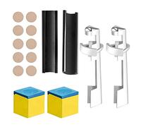 Cpolebev 18 Pièces D'Accessoires de Réparation de Queue de Billard Comprennent 2 Pinces à Queue 10 Embouts de Queue de Billard Embouts de Queue de Billard Shaper Craie Carré de Billard