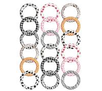 Cpolebev 18 Pièces de Bagues O Perçables avec Trous pour Enfiler, Perles en Silicone en Vrac avec Boucle comme Montré pour Porte-Clés et Collier DIY