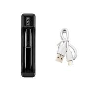 Cpolebev 18650 Chargeur 4.2V Batterie Au Lithium Chargeur Intelligent Batterie Au Lithium Boîte de Charge avec Câble de Type C pour Batterie 14500 26650 18650, 1 Emplacement