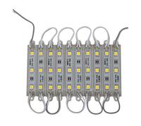 Cpolebev 1X10Pcs 5050 SMD 3 Module LED LED Strip String Light éTanche DC 12V Blanc Chaud