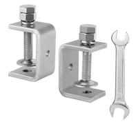 Cpolebev 2 PCS Pince à Serre-Joint de Menuiserie en Acier Inoxydable 304 Argenté C pour Menuiserie, Soudage - 45mm