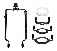 Cpolebev 2 Pièces Abat-Jour Support de Harpe E14, E26, E27 Adaptateur de Base de Lumière Kit de Harpe de Lampe Réglable Cadre en Corne Noire Support D'Abat-Jour