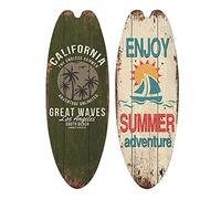 Cpolebev 2 PièCes ChaîNe Festival Bar DéCor à DéContracté DéCor à Vintage Panneau en Bois Planche de Surf Panneau en Bois Plage Style Suspendu 1