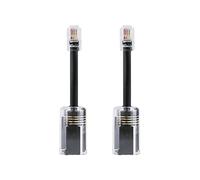 Cpolebev 2 pièces Cordon TéLéPhonique DéMêLant RJ9 4P4C 360 DegréS Rotatif éTendu Anti-T-Angle Noir Cordon TéLéPhonique Câble Fixe