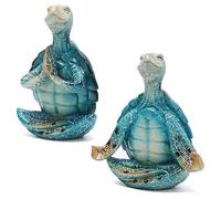 Cpolebev 2 Pièces Décorations de Figurines de Yoga de Tortue de Mer, Décorations pour