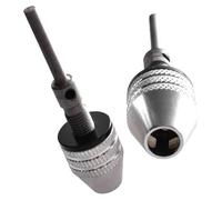 Cpolebev 2 Pièces Ensemble de Mandrin à Trois Mâchoires 0.3-3.4mm Poignée Ronde Auto-Centrage Accessoires de Foret Hélicoïdal Mini Mandrin de Forage Meuleuse Électrique Pince de Forage