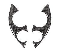 Cpolebev 2 PièCes/Ensemble Voiture Fibre de Volant DéCoration Couverture Garniture Autocollant Adapté pour Smart 453 Fortwo 2016-2021