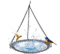 Cpolebev 2 Pièces Mangeoire à Oiseaux Suspendue Extérieure Décoration Jardin Plateau de Bain D'Oiseau Abreuvoir Mangeoire pour Animaux de Compagnie pour Fournitures Compagnie d'oiseaux, C