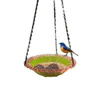Cpolebev 2 Pièces Mangeoire à Oiseaux Suspendue Extérieure Décoration Jardin Plateau de Bain D'Oiseau Abreuvoir Mangeoire pour Animaux de Compagnie pour Fournitures Compagnie d'oiseaux, A