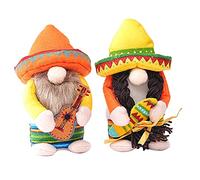 Cpolebev 2 PièCes SéRies Fiesta GNOME Couple Tomte pour Mexicain Taco Mardi Elfe pour Cuisine DéCorations de Plateau à Plusieurs Niveaux