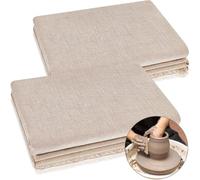 Cpolebev 2 Pièces Tissu de Lin de Poterie Outil de Sculpture en Argile de Hesse Toile de Protection Lavable et Réutilisable pour Peinture 39 X 59 Pouces