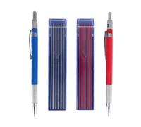 Cpolebev 2 PièCes Welders Pencil avec 24 PièCes 2Mm Recharges Crayon MéCanique avec Taille-Crayon IntéGré Crayons de Charpentier