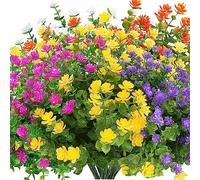 Cpolebev 20 Paquets de Fleurs Artificielles, Plantes Arbustes de pour Intérieur Extérieur, Terrasse de Jardin, Plante Artificielle