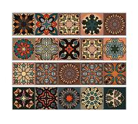Cpolebev 20 Pièces Séries 3D Multi Marocain Auto-Adhésif Salle de Bain Cuisine Mur Escalier Tuile Autocollant