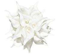 Cpolebev 20 PièCes SéRies Les Fleurs Artificielles de Lis Calla Blanc avec des MatéRiaux en Latex Doux pour la DéCoration de et de la Cuisine