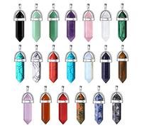 Cpolebev 20 PièCes SéRies Pendentif en Cristal de GuéRison Breloques Fabrication de Pierres PréCieuses Naturelles en Vrac AméThyste Obsidienne Quartz Rose Cornaline