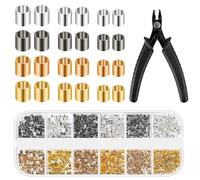 Cpolebev 2200 Pièces de Perles à Sertir pour, Tubes à Sertir pour la Fabrication de, Fournitures de Perles