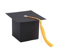 Cpolebev 25Pcs Boite de Cadeau en Forme de Chapeau de Graduation de Papier de DIY Boite a Chocolat a Sucre pour Chapeau de faveur de Fete de baccalaureat Boite-Cadeau de Bonbon de Mariage Noir
