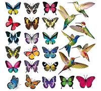 Cpolebev 26 PièCes SéRies FenêTre Papillon Oiseau S'Accroche FenêTre Anti-Collision Autocollants Statiques DéCor DéCalcomanies Non AdhéSives