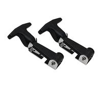 Cpolebev 2pcs Loquet de Capot en Caoutchouc en Acier Inoxydable Poignée en T Flexible Moraillon en Caoutchouc Loquets de Tirage Flexibles Pièces de Rechange Accessoires avec Supports Boîte à Outils