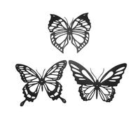 Cpolebev 3 PièCes Papillon MéTal DéCoration Murale Noir Papillon MéTal Tenture Murale DéCor Ferme Rustique Maison Bureau Chambre DéCor