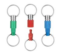 Cpolebev 3 Pièces Porte-Clés Détachable à Dégagement, Porte-Clés à Double Anneaux Détachables, Porte-Clés Séparé à Ressort Fendu