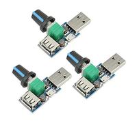 Cpolebev 3 PièCes SéRies 5W USB Ventilateur Volume D'Air Vitesse RéGulateur en Continu Module ContrôLeur de Vitesse USB DC 5V USB EntréE Mâle DC4-12V à 2.5-8V