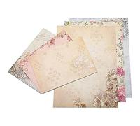 Cpolebev 30 PièCes SéRies Vintage Papeterie Papier D'éCriture Floral Enveloppes Assorties Ensembles pour Lettres D'éCriture Manuscrite, Couleurs Assorties