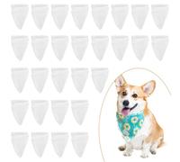 Cpolebev 30 PièCes Sublimation Blanc Pet Bandana Transfert de Chaleur Lavable Bricolage Triangle Chien éCharpe Bavoirs Foulard pour Chiens Chiot