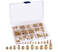 Cpolebev 340PCS 340PCS M2 M2.5 M3 M 4 M 5 M6 Assortiment D'Écrous Moletés Métriques Ensemble D'Écrous Filetés à Insérer en Laiton Heat Set pour Composant de Pièces D'Impression 3D