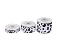 Cpolebev 3Pcs Blanc Noir Vache Impression Filaire Bord Rubans Artisanat d'emballage Cadeau Imprimé Animal pour Bricolage Artisanat Partie
