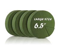 Cpolebev 4 Blocs de Mousse de Fleur, Mousse Florale SèChe Ronde de 6,5 Pouces pour Fleurs Artificielles, pour Fleurs D'AlléE de Mariage, DéCoration de FêTe