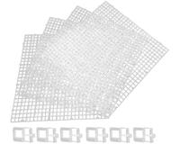 Cpolebev 4 Couvercles D'Aquarium, Couvercle Supérieur de Réservoir Poissons,Couvercle de Terrarium, Panneau de Grille en Plastique, Grille de Caisse à Œufs, 6 Clips de Couverture D'Aquarium
