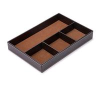 Cpolebev 4 Organisateur de Tiroir de Bureau pour Fente, Organisateur de Rangement pour Tiroir en Cuir D'Unité Centrale Diviseur Fournitures Collection et Accessoires But Plateau (Marron)