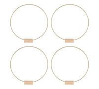 Cpolebev 4 PCS 12 Pouces en MéTal Floral Hoop Centerpiece pour Table, Anneau de Couronne en MéTal avec 4 PCS Porte-Cartes en Bois pour Bricolage
