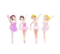 Cpolebev 4 Pcs Miniature Ballet Fille Figure Bureau Collection Gâteau Décoration Ballerine Fille Gâteau Topper Plante Pot Décoration Artisanat Porte-Clés Accessoires Micro Paysage Mousse Ornement Cade