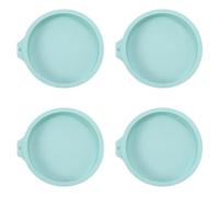 Cpolebev 4 Pièces Moule à Gâteau Ensemble de Couches de Gâteau Rond Moule de Cuisson Gel de Silice pour Outil de Cuisson Gâteau et Mousse Arc-en-Ciel, Bleu, 6 Pouces