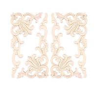 Cpolebev 4 PièCes SéRies EuropéEn Floral Artisanat Meubles DéCoratifs Sculpté Applique Bois Moderne Mur Cadre Coin Porte