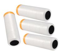 Cpolebev 4 Rouleaux de Bâche en Plastique Transparent 4.9X65.5 Ft Chiffons de Protection de Film de Masquage Pré-EnregistréS pour la Peinture de RevêTement de Peinture Automobile