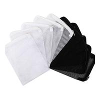 Cpolebev 40 PièCes Filtrants pour Aquarium Filtrants en avec Fermeture Une GlissièRe pour Charbon de Bois Granulé Supprimer, Blanc et Noir