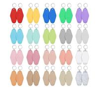 Cpolebev 40 Pièces Porte-Clés D'Hôtel Vierge avec Porte-Clés, 20 Couleurs en Plastique Losange Motel Porte-Clés, Porte-Clés par Sublimation et Facile à Installer