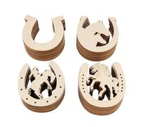 Cpolebev 48 PièCes DéCoupes en Bois en Forme de Fer à Cheval pour L'Artisanat Fers à Cheval en Bois Non Petites DéCorations de FêTe de Cowboy