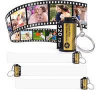 Cpolebev 4PCS Photo Sublimation Memory Camera Roll Porte-Clés Jar Peut Contenir 20 Photos, Accessoires de Sublimation Pet