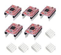 Cpolebev 5 PièCes SéRies A4988 Module de Pilote de Moteur Pas à Pas Marchepied avec Dissipateur de Chaleur pour Imprimante 3D Reprap Adapté