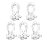 Cpolebev 50 PièCes SéRies Cordons éLastiques avec Boules éLastiques pour Chapiteaux, BannièRes De Tentes, Mâts De Drapeau, Bâche (Blanc)