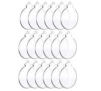Cpolebev 50Pcs Rond Acrylique Ornement de NoëL Blanc Ornement Acrylique Transparent avec Trou pour Bricolage, Vacances