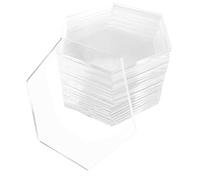 Cpolebev 50pcs Tableau Transparent avec Base Cartes de Sièges de Mariage Noms D'Invités Étiquette Invitation Fête Bricolage Décoration