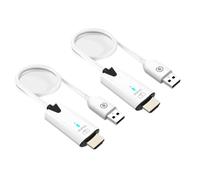Cpolebev 5G 30M Câble D'Extension sans Compatible Transmetteur et Récepteur Audio Vidéo Adaptateur D'Affichage pour Caméra PC (Blanc) Facile à Utiliser