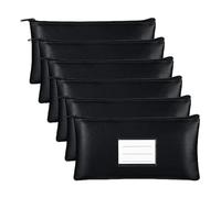 Cpolebev 6 D'Argent avec Fermeture Éclair, Sac de Dépôt Bancaire, Sac D'Argent, Support de Reçus pour Pièces de Monnaie, Outil Cosmétique en Papier-Monnaie Environ 28 X 16 cm A